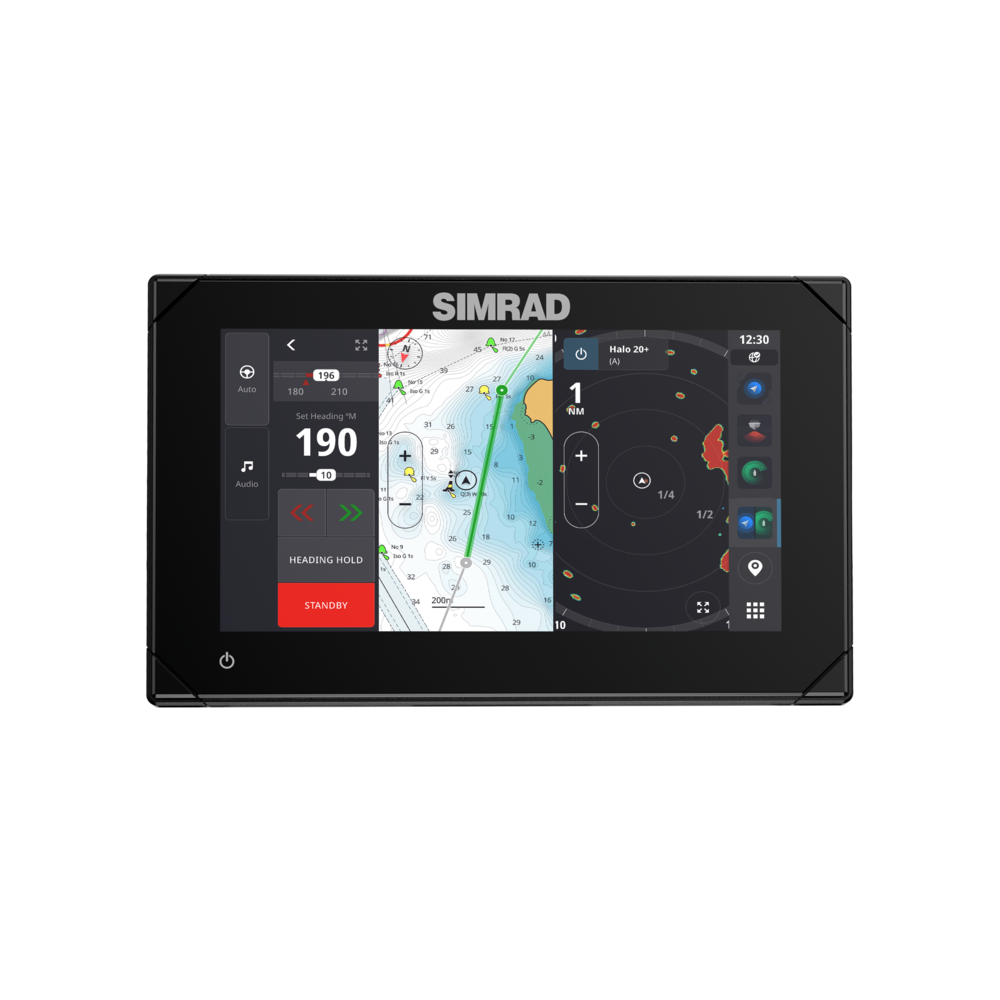 Simrad NSX Chartplotter/Fishfinder Combo, SolarMAX IPS HD Touchscreen, C-MAP DISCOVER X and REVEAL X Compatible, NMEA 2000, Ethernet