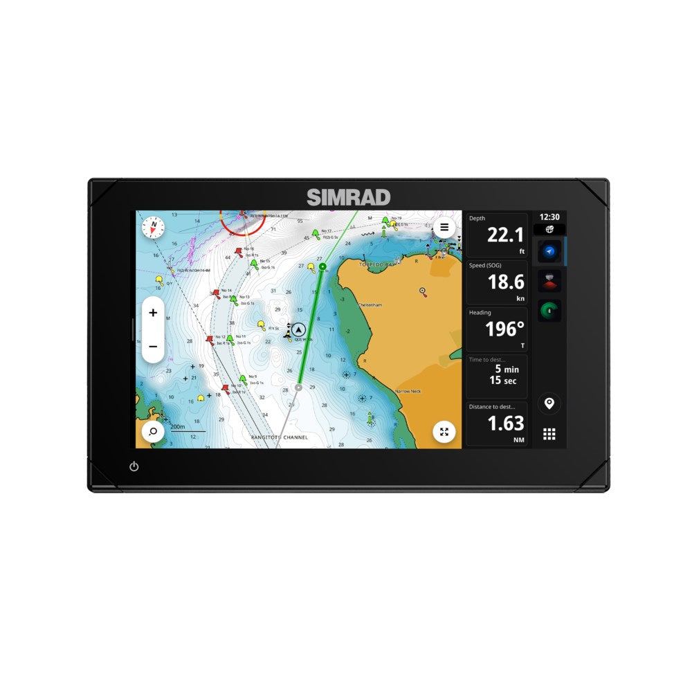 Simrad NSX Chartplotter/Fishfinder Combo, SolarMAX IPS HD Touchscreen, C-MAP DISCOVER X and REVEAL X Compatible, NMEA 2000, Ethernet