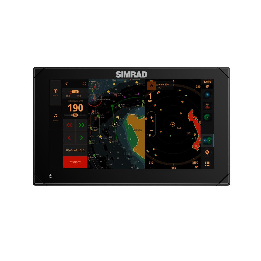 Simrad NSX Chartplotter/Fishfinder Combo, SolarMAX IPS HD Touchscreen, C-MAP DISCOVER X and REVEAL X Compatible, NMEA 2000, Ethernet