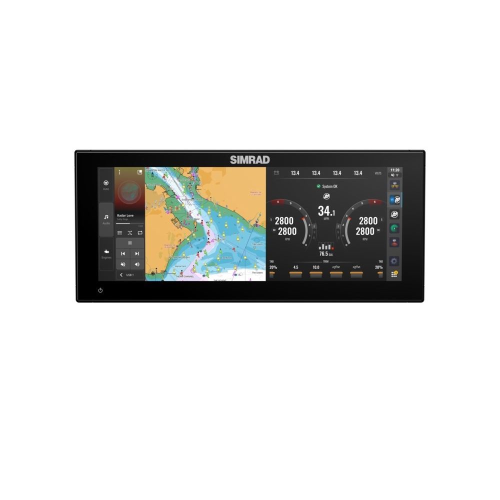Simrad NSX Ultrawide GPS Chartplotter/Fishfinder, SolarMAX IPS Touchscreen, NMEA 2000, Wi-Fi, C-MAP Discover X Chart Card