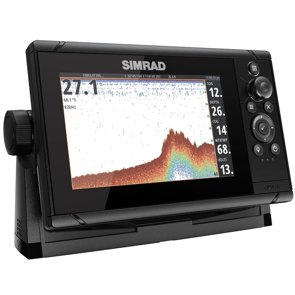 Simrad Cruise Chartplotter/Fishfinder Combo, C-MAP US Coastal Charts, 83/200 kHz Transom Mount Transducer