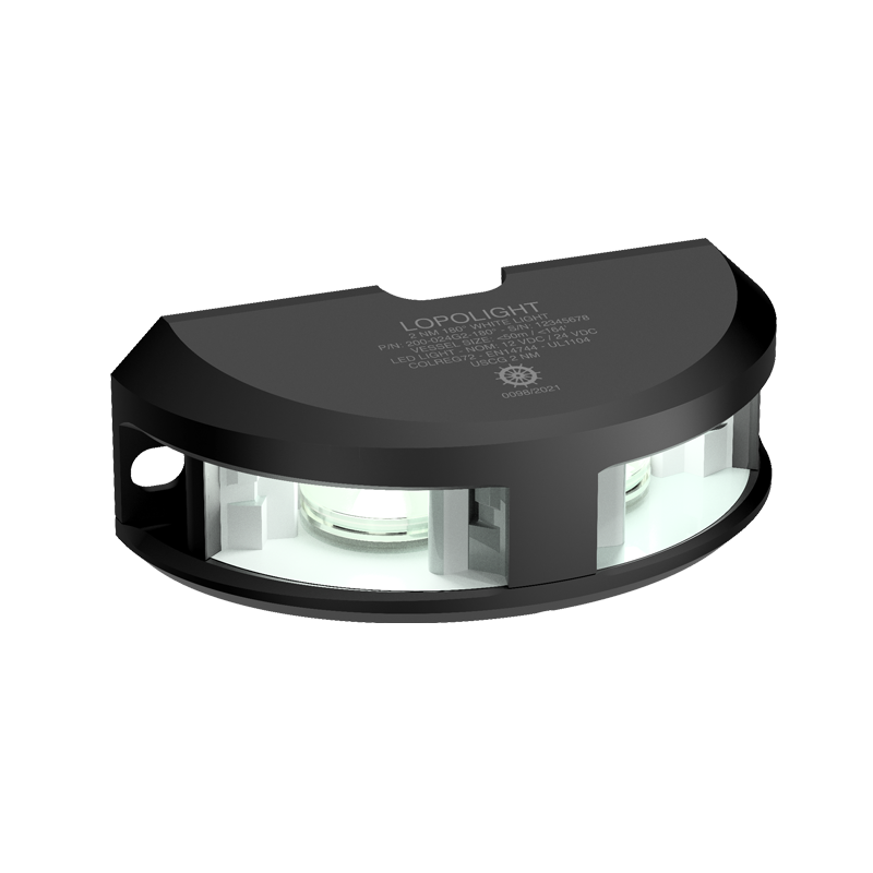 Lopolight Series 200-024 180 Deg White LED Navigation Light, 2NM, Vertical Mount, For Vessels Under 50m, 10-32VDC, IP68, COLREG72, USCG