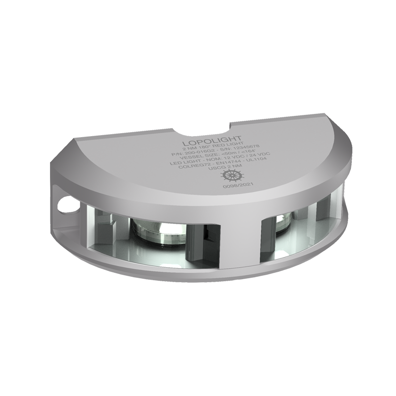 Lopolight Series 200-024 180 Deg White LED Navigation Light, 2NM, Vertical Mount, For Vessels Under 50m, 10-32VDC, IP68, COLREG72, USCG