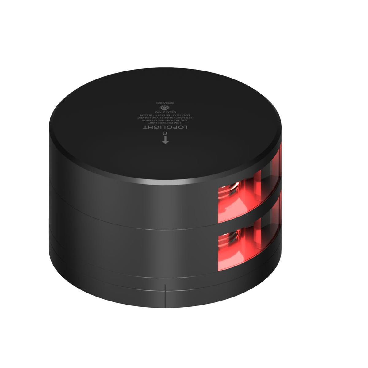 Lopolight 301-009 Port Sidelight, 2NM, 10-32VDC, IP68, Flat Base Mount