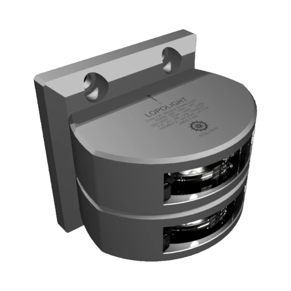 Lopolight 301-106 Double Stern Navigation Light, For Vessels Over 50 m, LED, 3 NM Visibility, White Light, 135 Degree Arc, 10-32VDC, IP68, Vertical Mount, 6m Cable