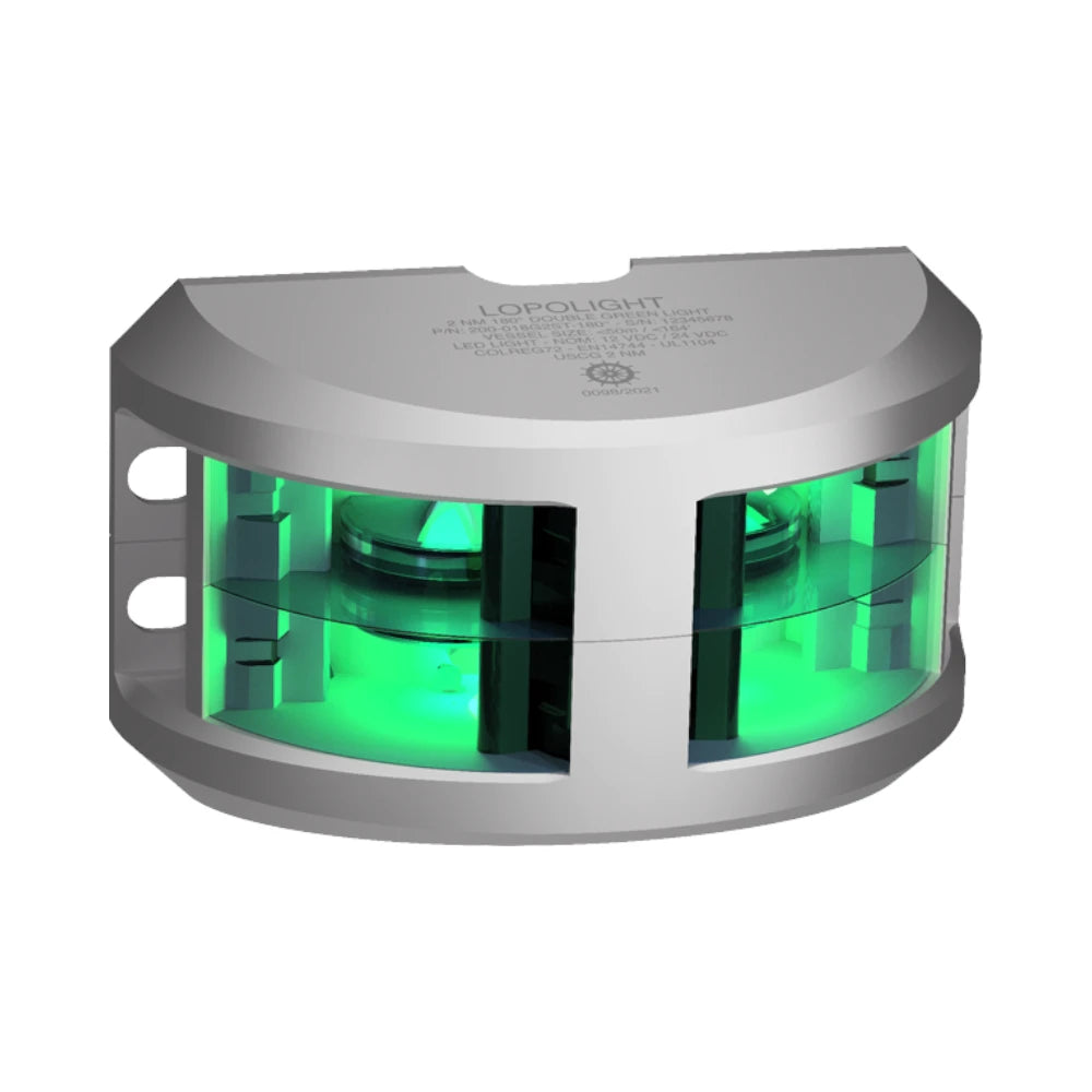 Lopolight 200-018 Series 180° Green Navigation Light, 2NM, Vertical Mount, 10-32VDC, IP68
