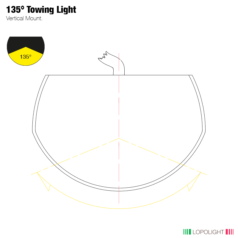 Lopolight 201-013 Towing Light, 2NM, Yellow Light, Vertical Mount