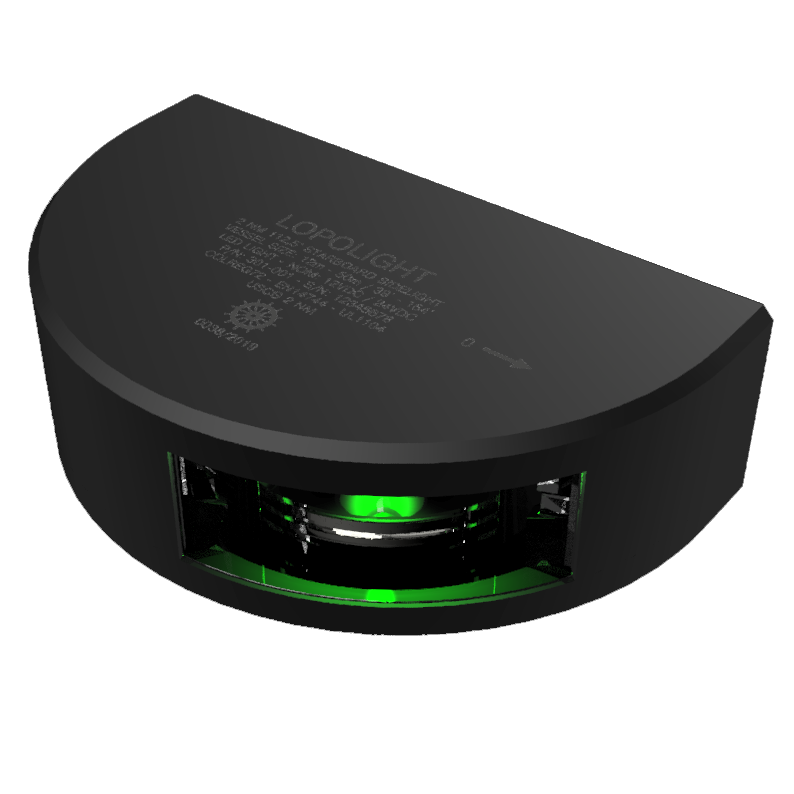 Lopolight Series 301-101 Starboard Sidelight, 3NM, Vertical Mount, 6m Cable, 10-32VDC, IP68