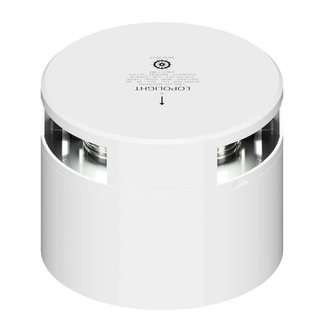 Lopolight 301-011 LED Masthead Light, 5 NM, Horizontal Mount, 10-32V, IP68