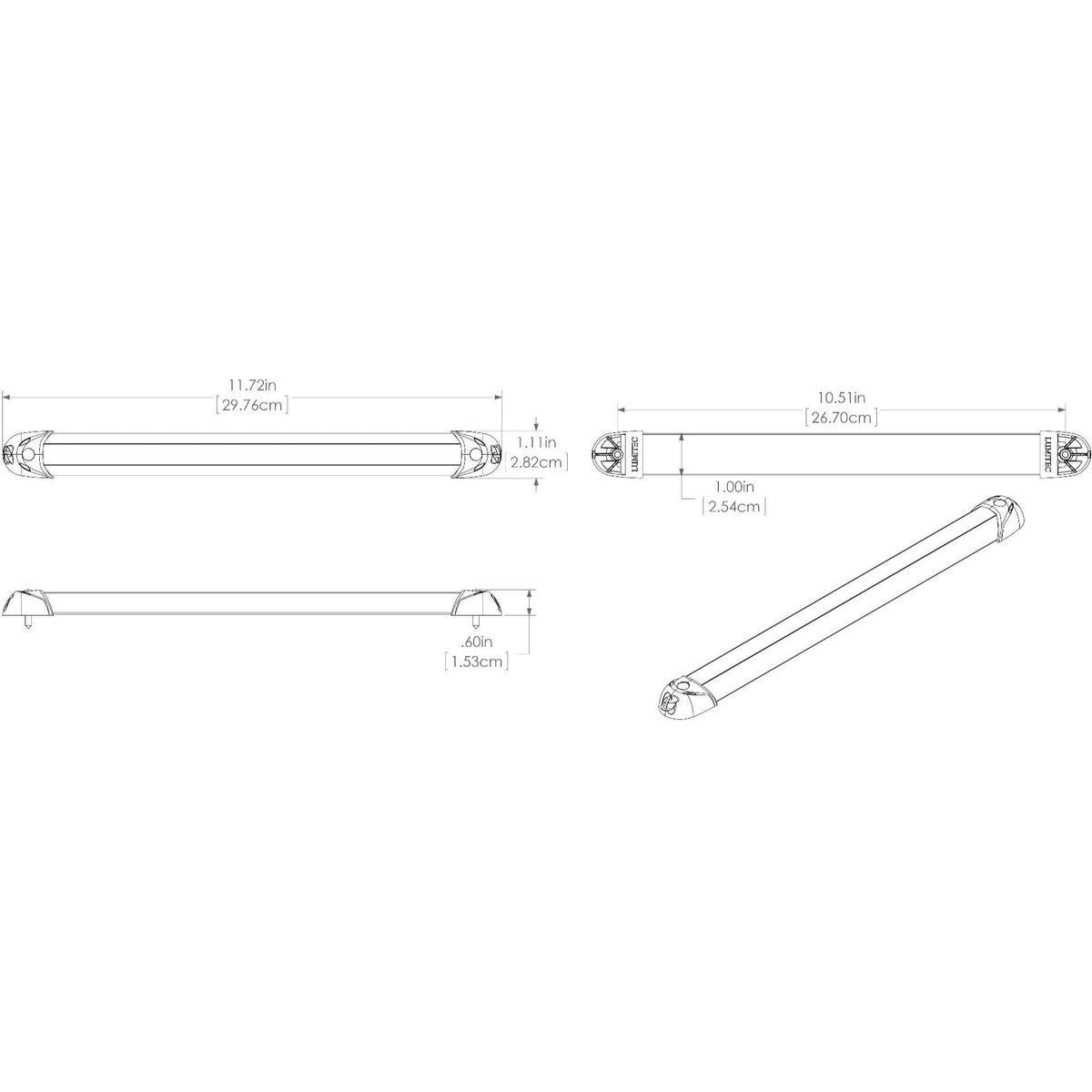 Lumitec Rail2 LED Utility Light, 10-30V DC, IP67
