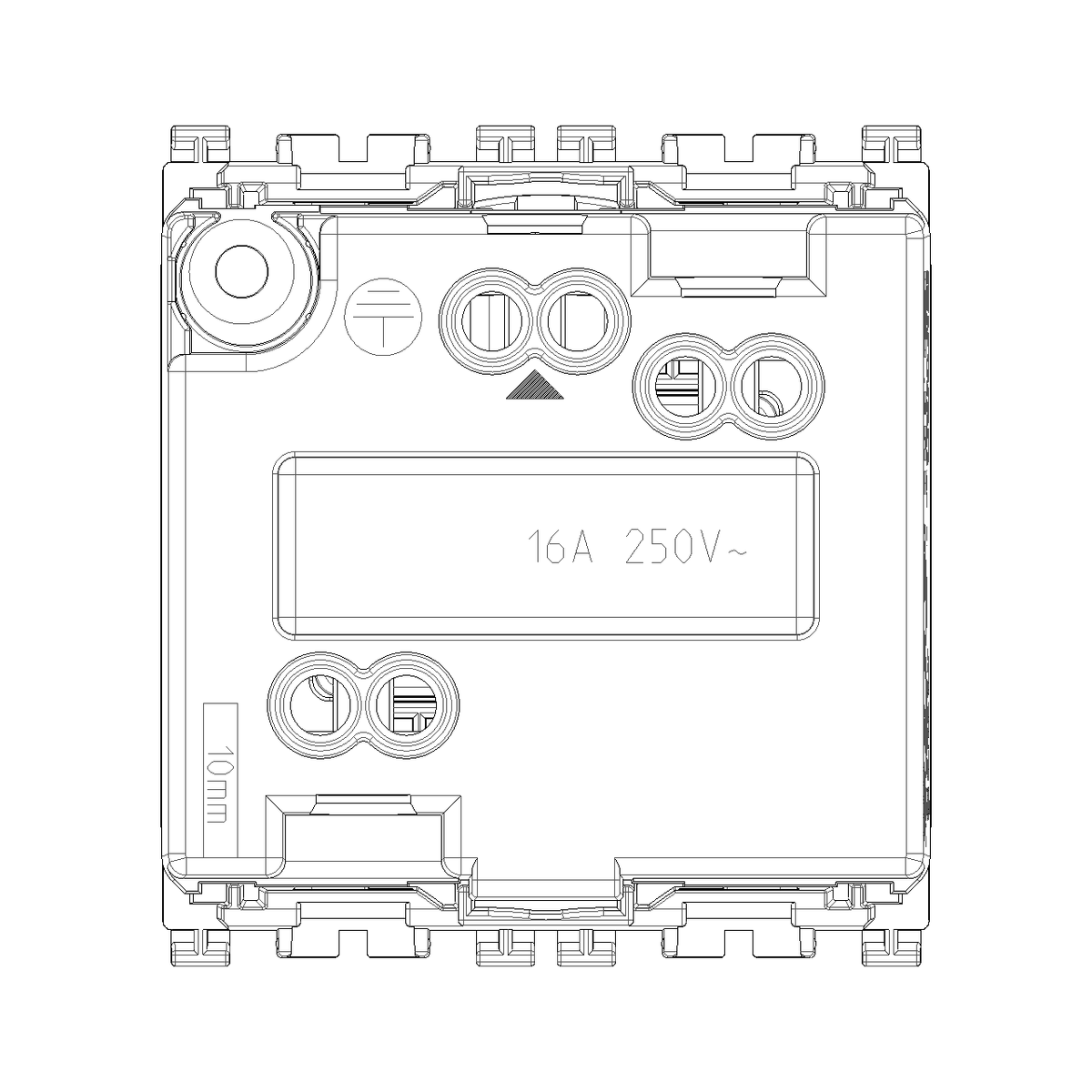 Vimar Arké 19208 SICURY SCHUKO Socket Outlet, 16A 250V, 2-Module, IP20