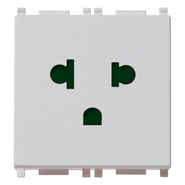 Vimar PLANA USA/EU SICURY Socket Outlet, 16A 250V, 2P+E, 2-Module