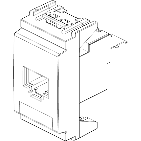 Vimar Netsafe 16359 RJ45 Socket Outlet, T568A/B Wiring, 8-Contact