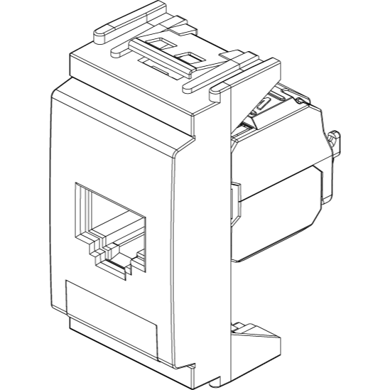 Vimar Netsafe 16359 RJ45 Socket Outlet, T568A/B Wiring, 8-Contact