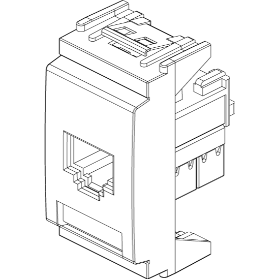 Vimar Netsafe 16359 RJ45 Socket Outlet, T568A/B Wiring, 8-Contact