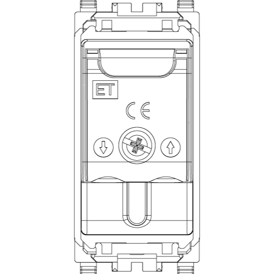 Vimar Eikon TV-RD-SAT Coaxial Socket Outlet, 5-2400 MHz, Male Connector
