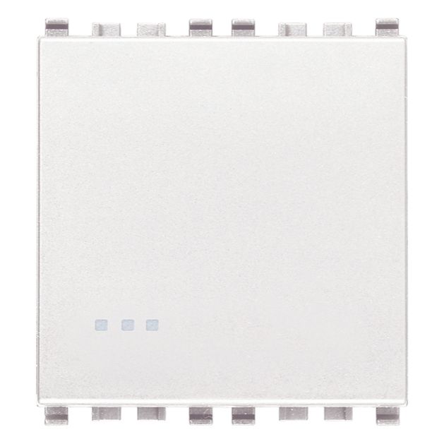 Vimar Eikon 1-Way Switch, 10AX 250V, Screwless Terminals, Replaceable Lightable Button