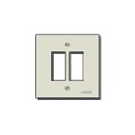 Vimar 8000 Series 2-Module Cover Plate, 60 mm Round Mounting Box, Screw Mounting, Anodized Aluminium