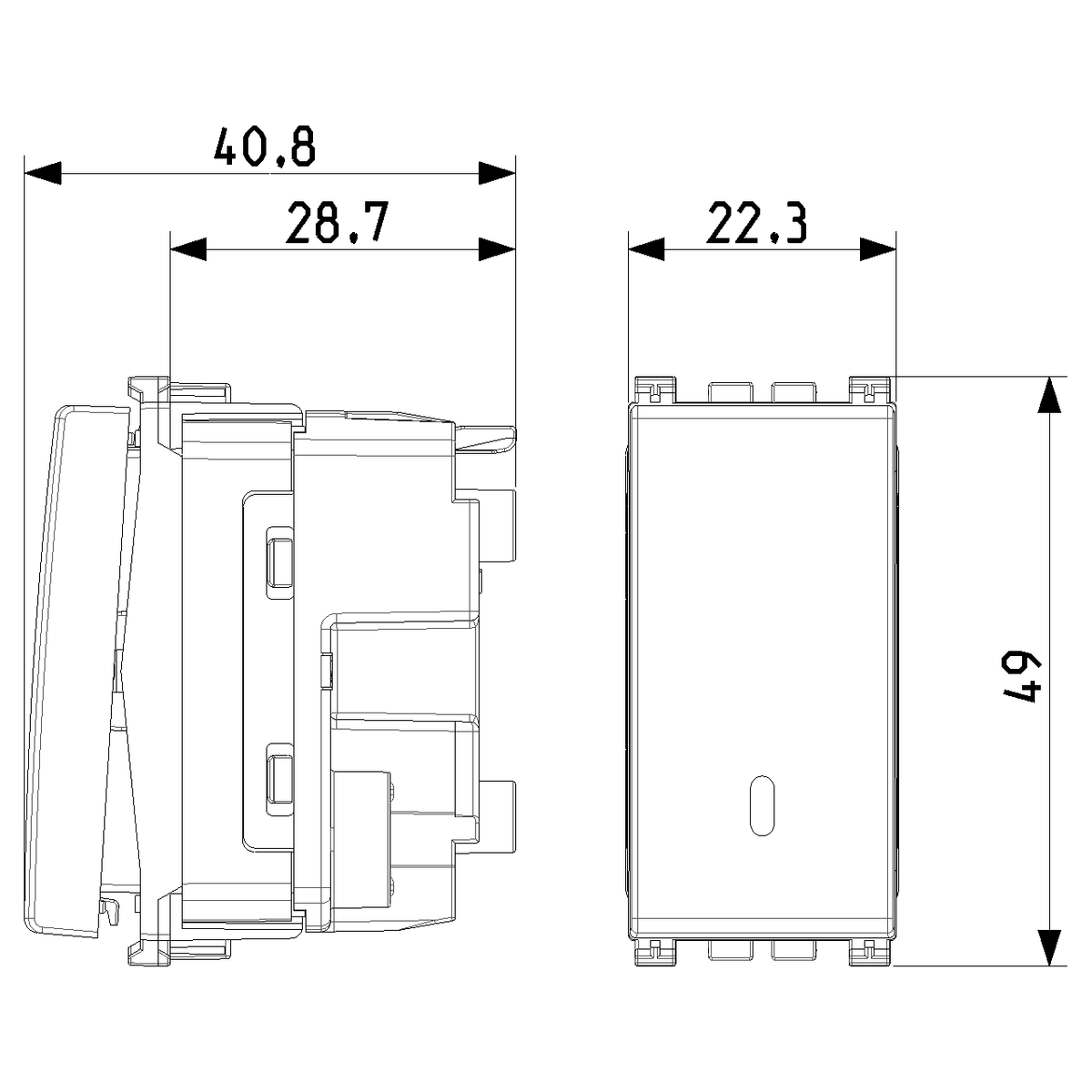 Vimar Arké Push Button, 1P NO, 10A 250V, Lightable, IP40