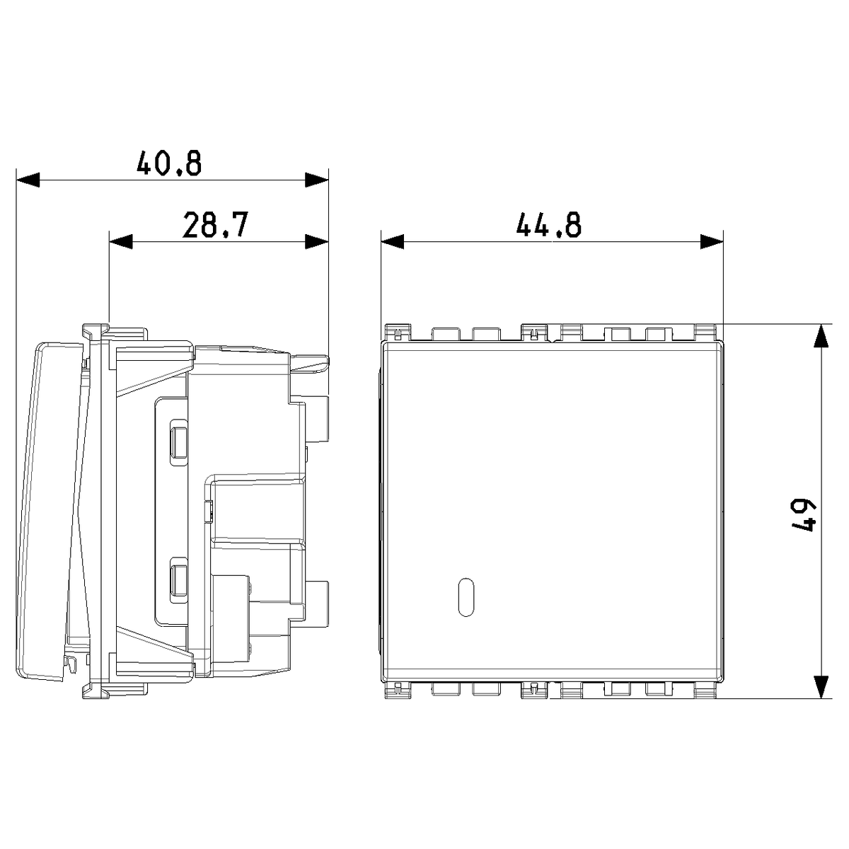 Vimar Arké Push Button, 1P NO, 10A 250V, Lightable, IP40
