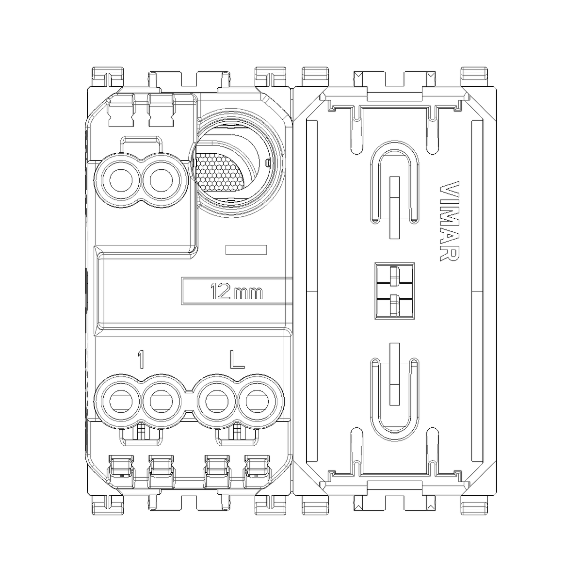 Vimar Arké Push Button, 1P NO, 10A 250V, Lightable, IP40