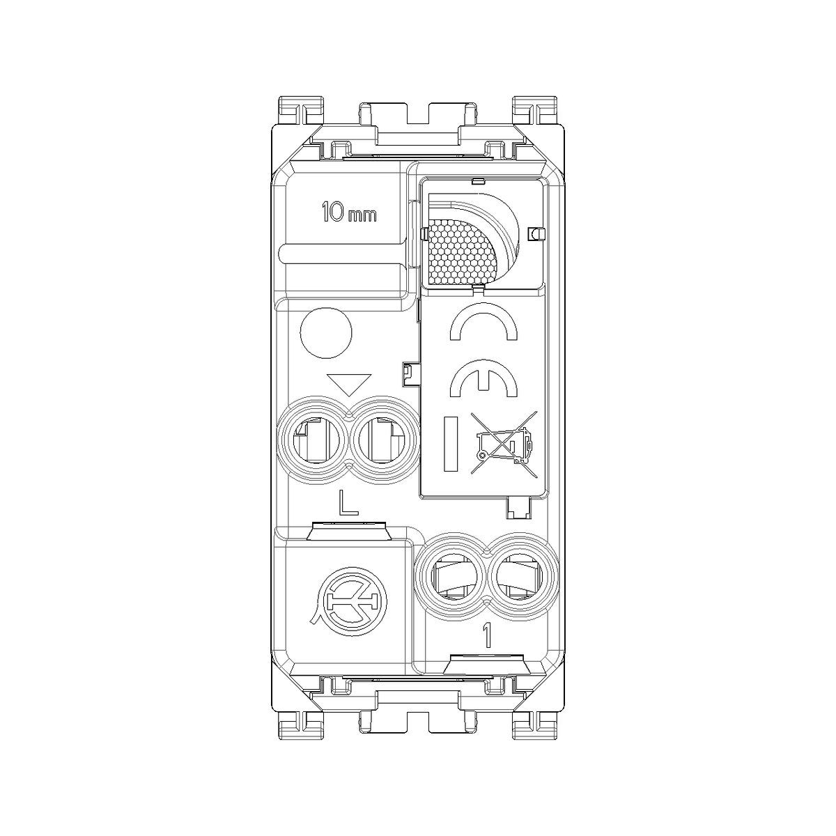 Vimar Arké Push Button, 1P NO, 10A 250V, Lightable, IP40