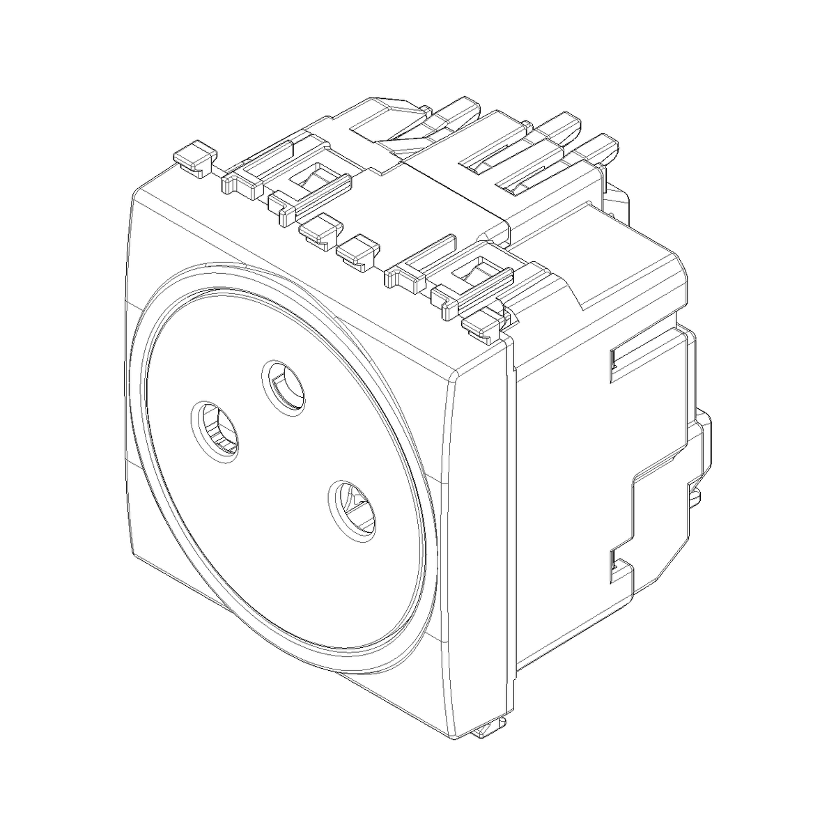 Vimar Eikon SICURY French Standard Socket Outlet, 2P+E 16A 250V, 2-Module