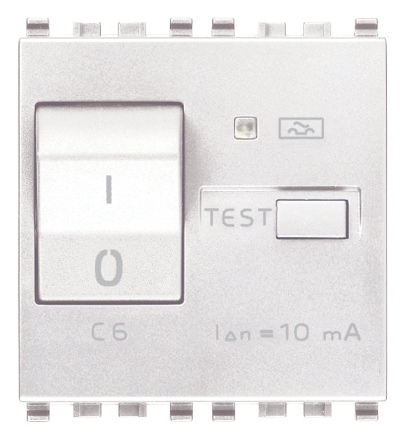 Vimar Eikon RCBO Circuit Breaker, 1P+N, 120-230V, 50/60 Hz, Type A RCD, IP40, 2 Modules