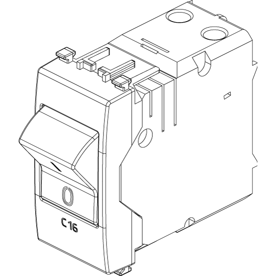 Vimar Eikon Miniature Circuit Breaker, 1P+N, C Curve, 120-230V AC, 50-60 Hz, IP40, 1 Module