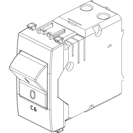 Vimar Eikon Miniature Circuit Breaker, 1P+N, C Curve, 120-230V AC, 50-60 Hz, IP40, 1 Module