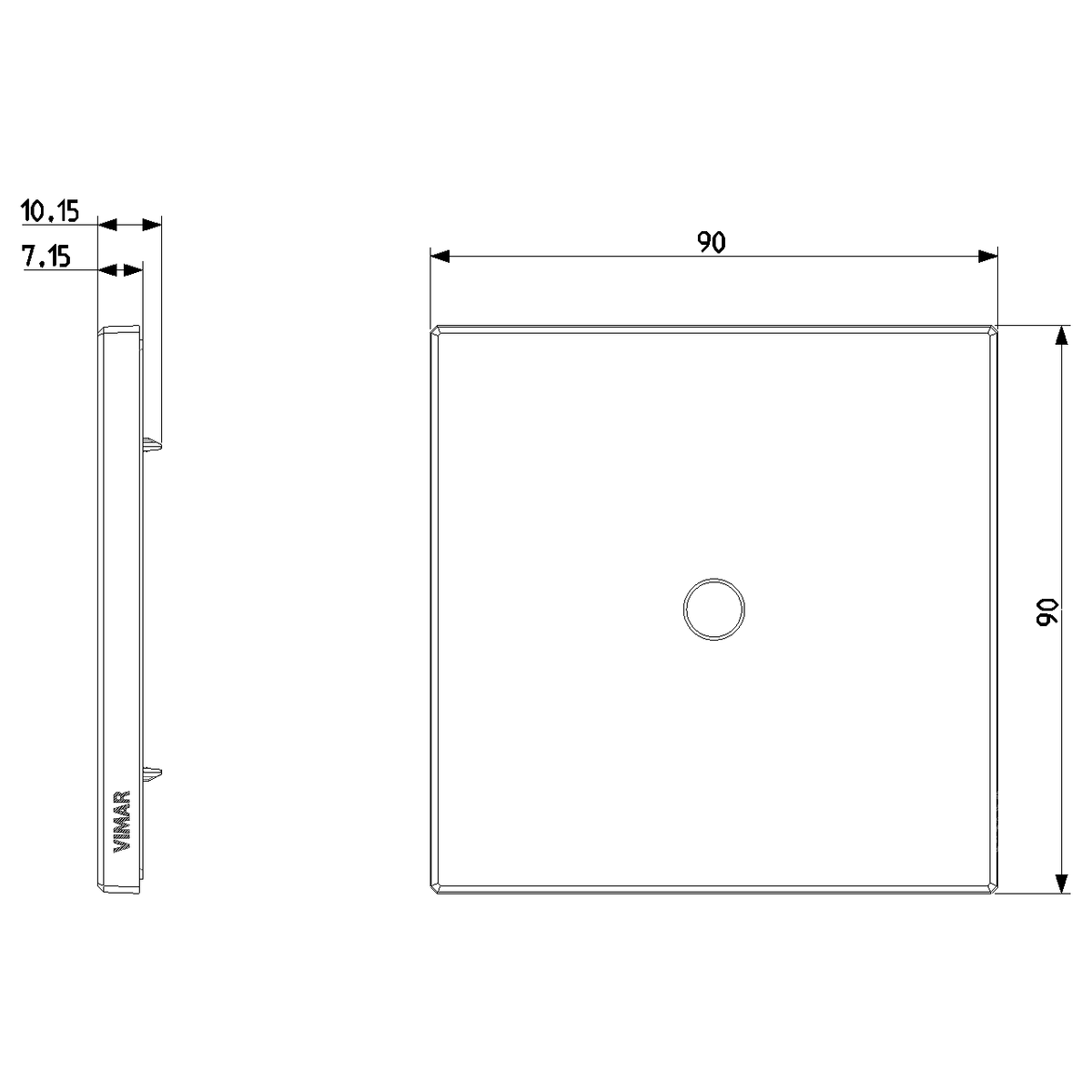 Vimar Eikon Cover Plate, Metal, Horizontal/Vertical Mount