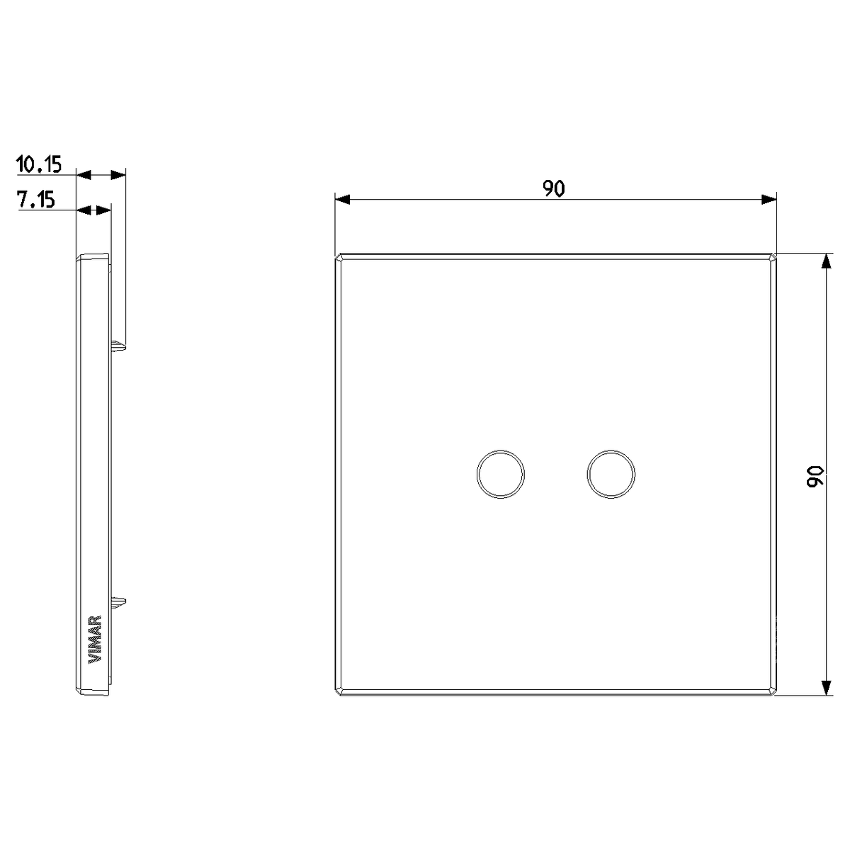 Vimar Eikon Cover Plate, Metal, Horizontal/Vertical Mount