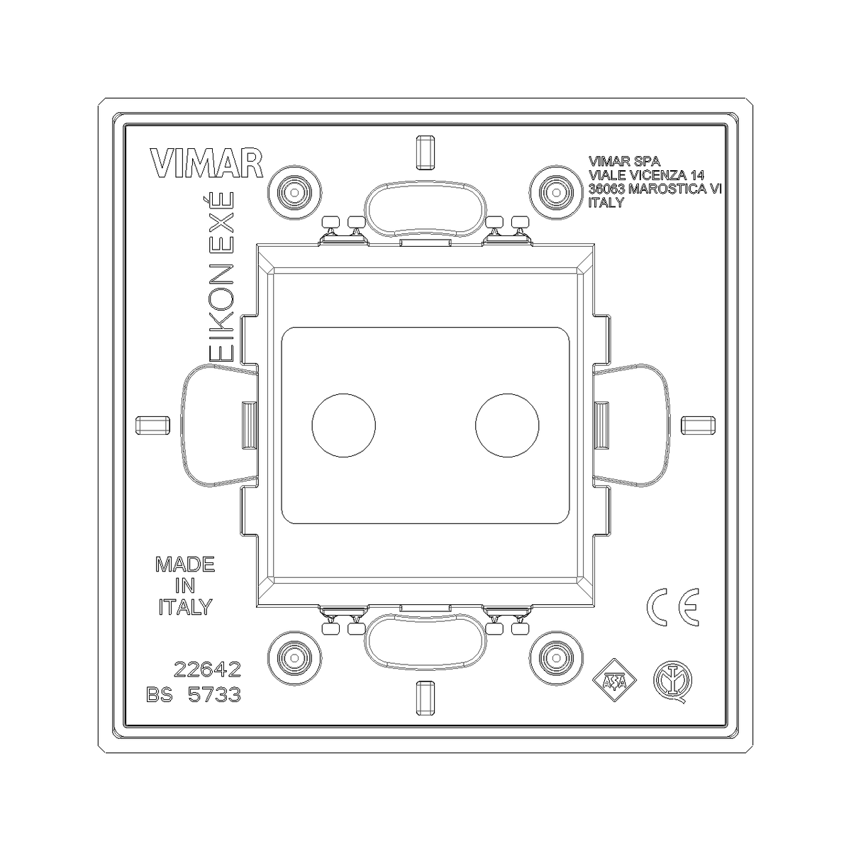 Vimar Eikon Cover Plate, Metal, Horizontal/Vertical Mount