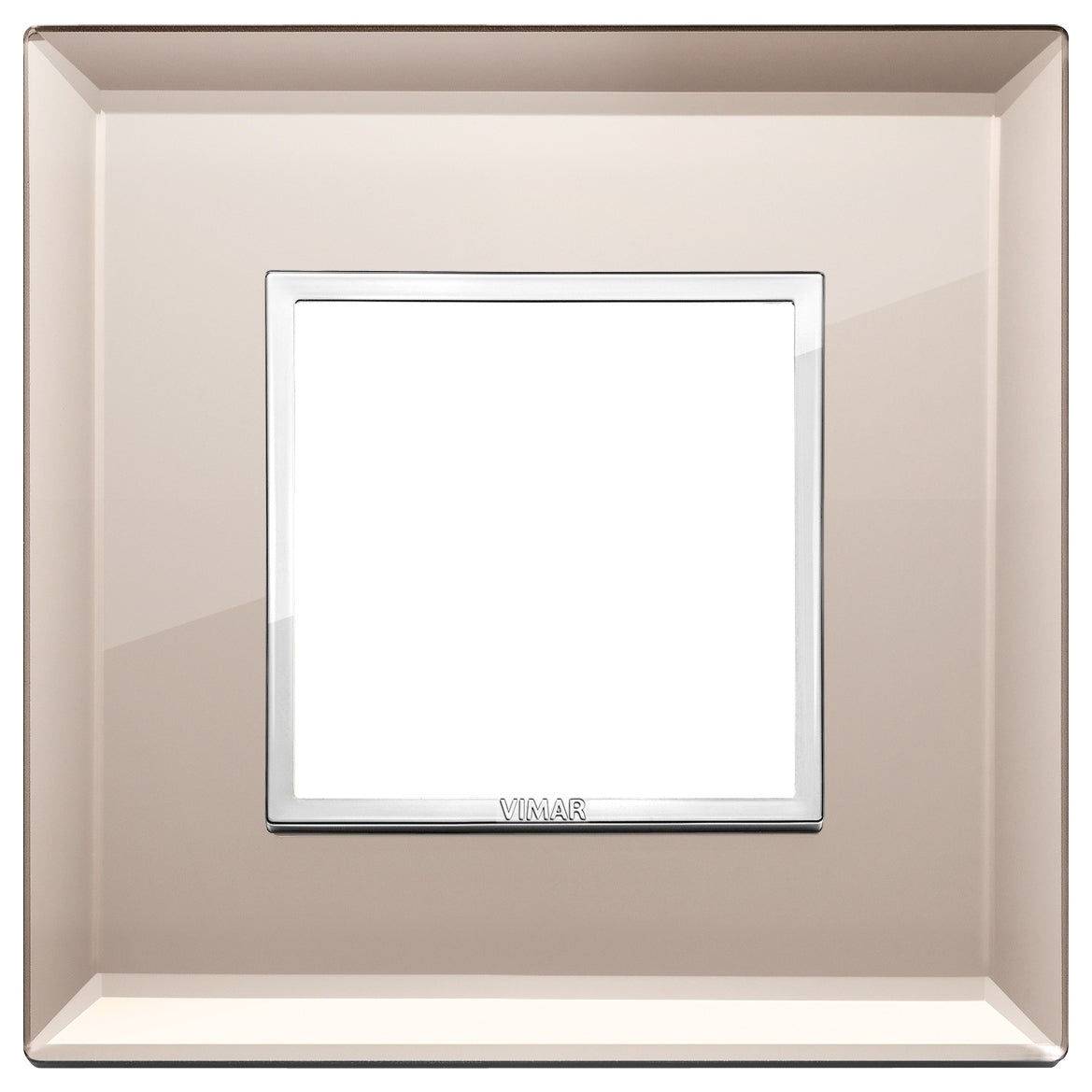 Vimar Eikon EVO 21642 2-Module Cover Plate, Square, Clamp Mount
