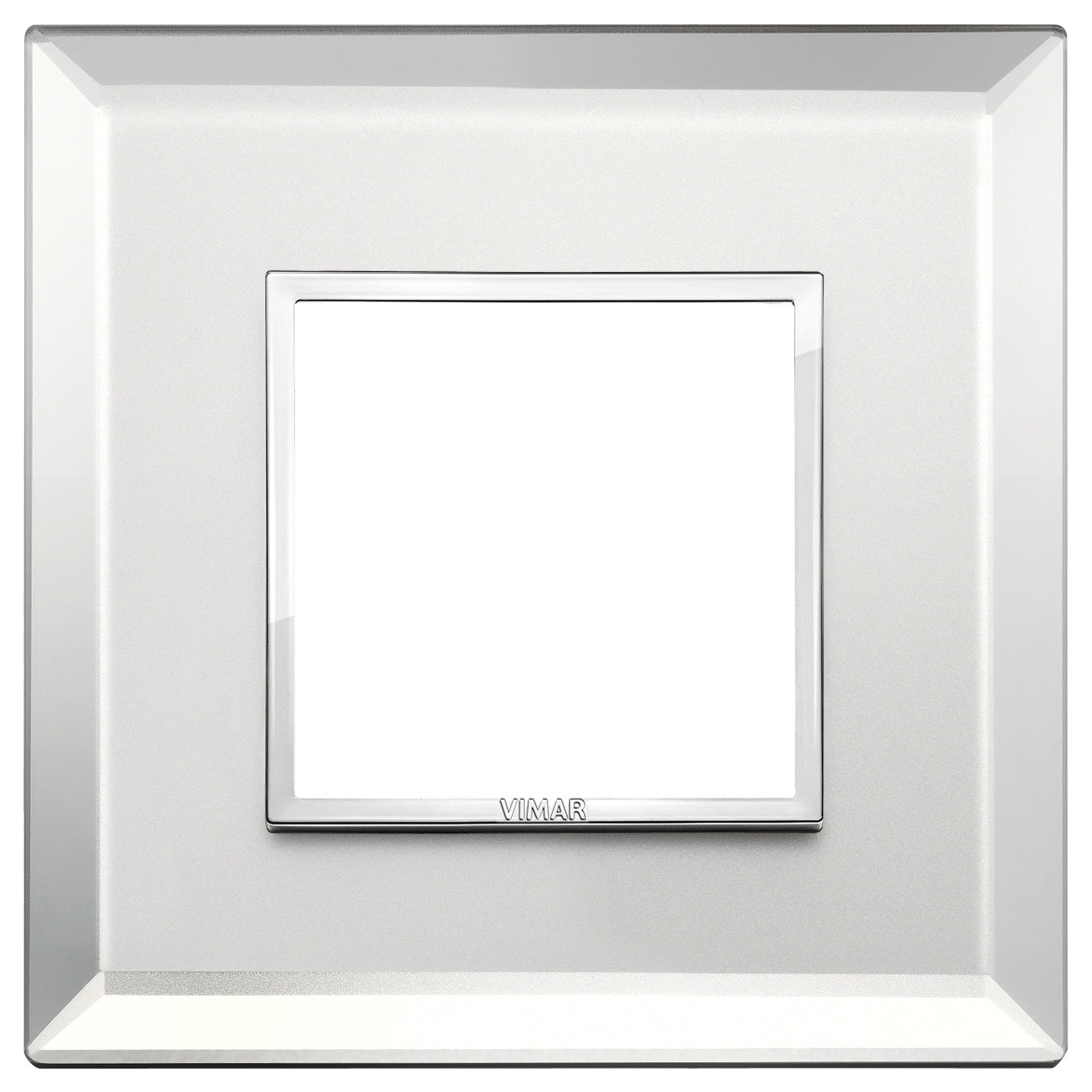 Vimar Eikon EVO 21642 2-Module Cover Plate, Square, Clamp Mount