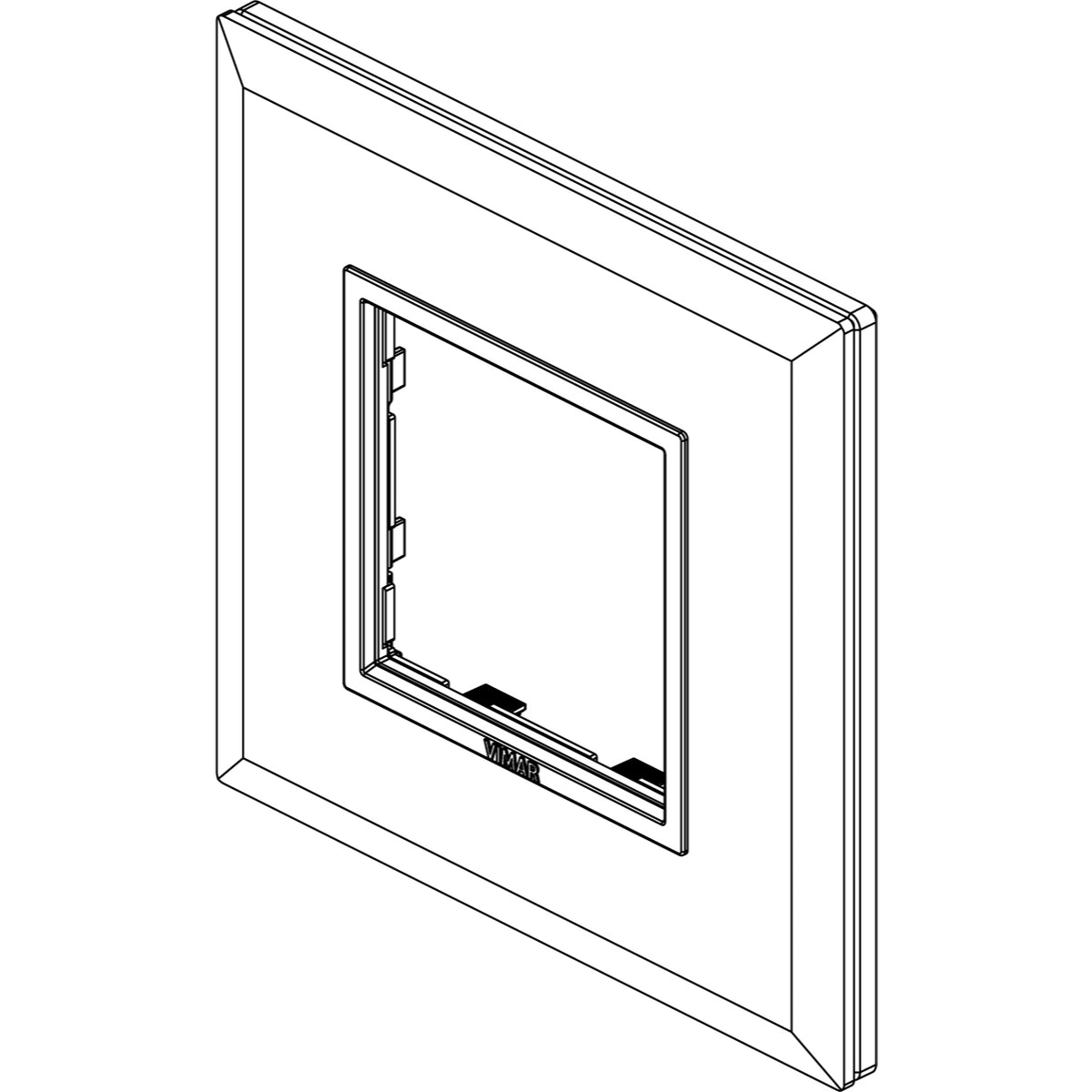 Vimar Eikon EVO 21642 2-Module Cover Plate, Square, Clamp Mount