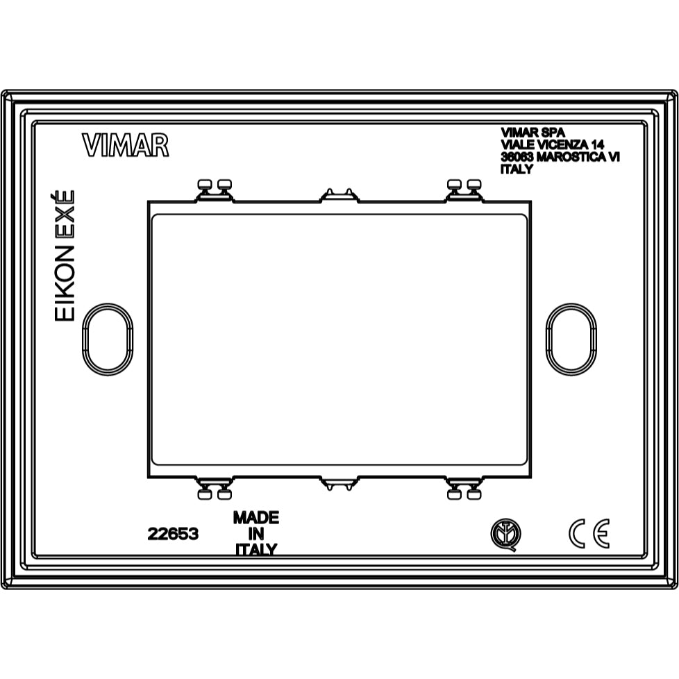Vimar Eikon Exé 3-Module Cover Plate, 122 x 90 mm, Horizontal/Vertical Mount