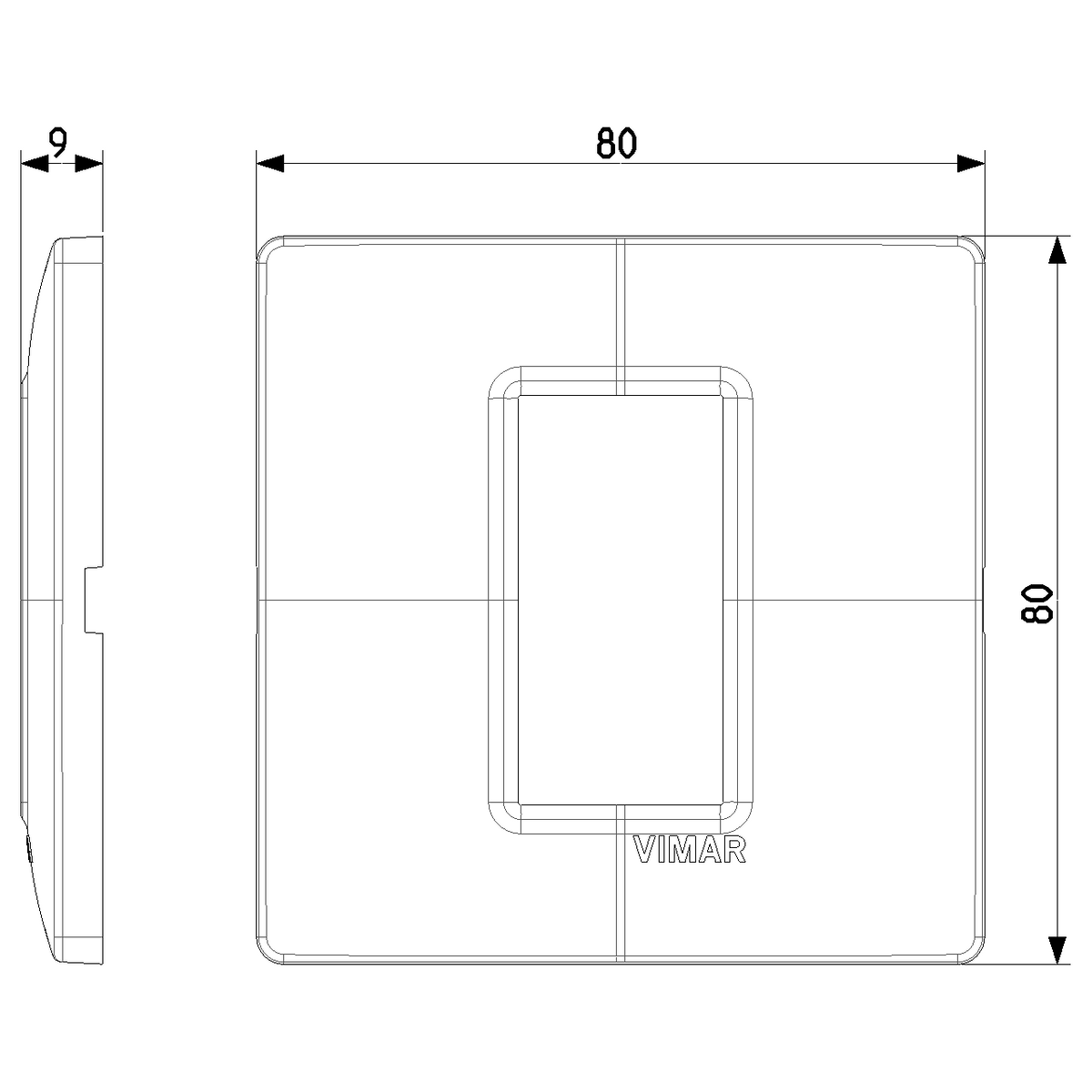 Vimar Plana 1-Module Cover Plate, IP00