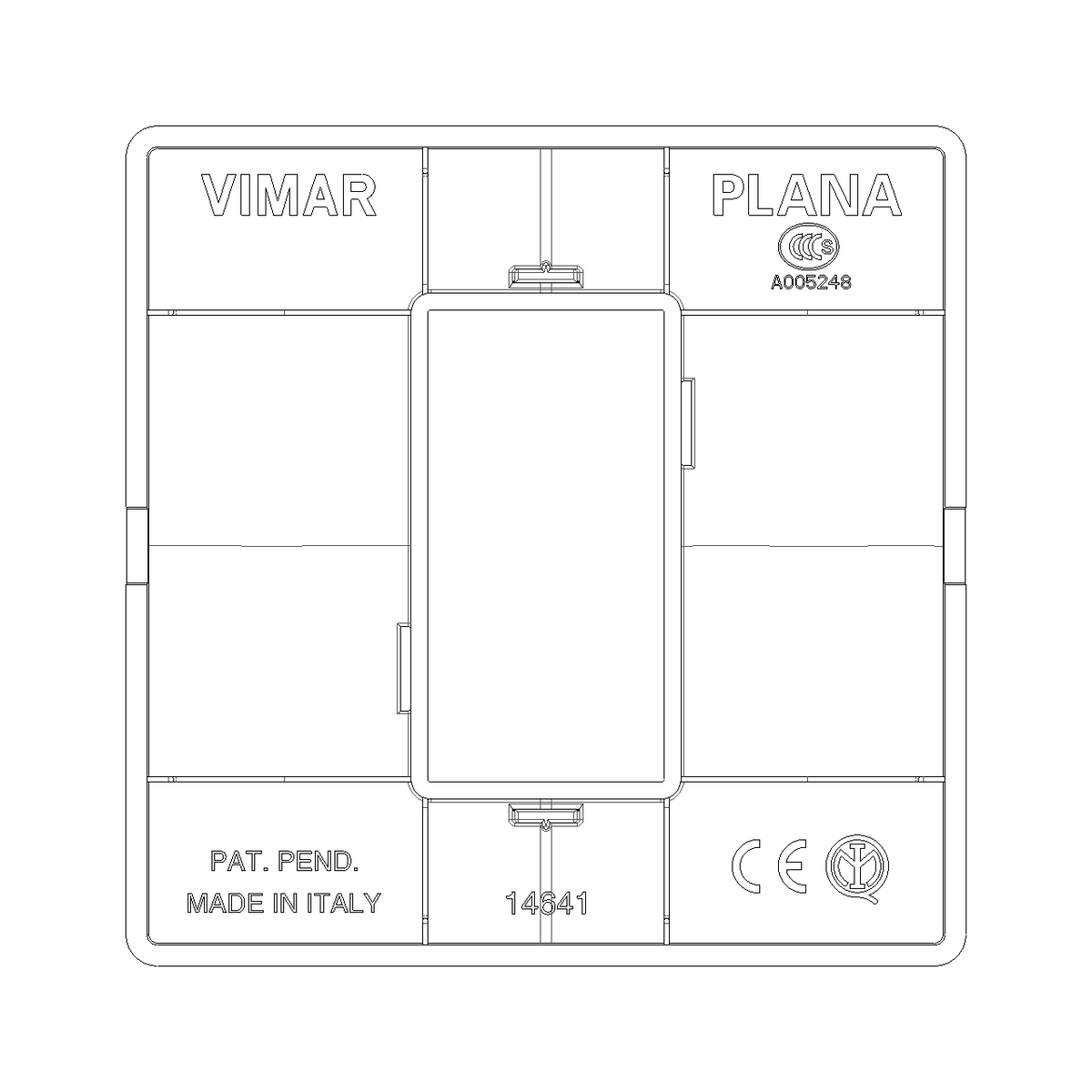 Vimar Plana 1-Module Cover Plate, IP00