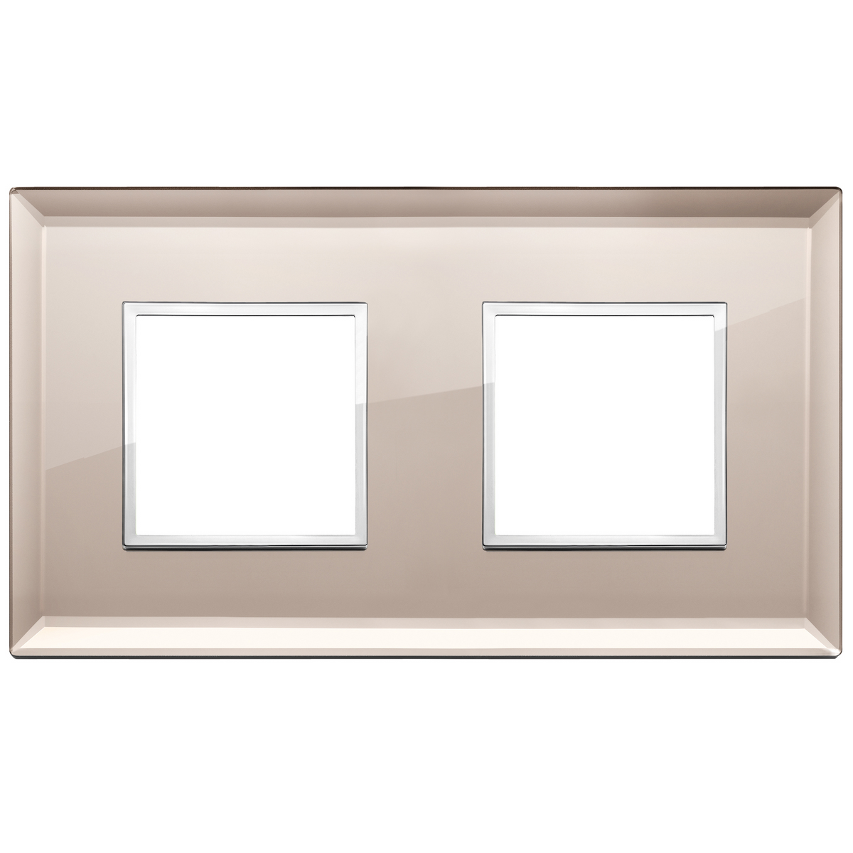 Vimar Eikon EVO 4-Module Cover Plate, 2+2 Layout, 71 mm Centers, Horizontal/Vertical Mount