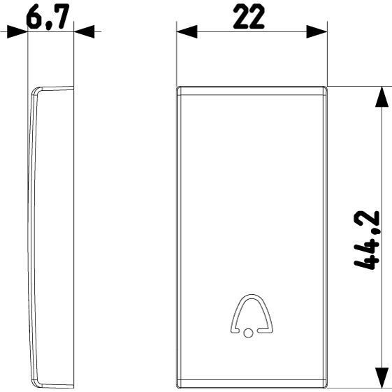 Vimar ARKÉ 1-Module Interchangeable Lightable Button, IP40