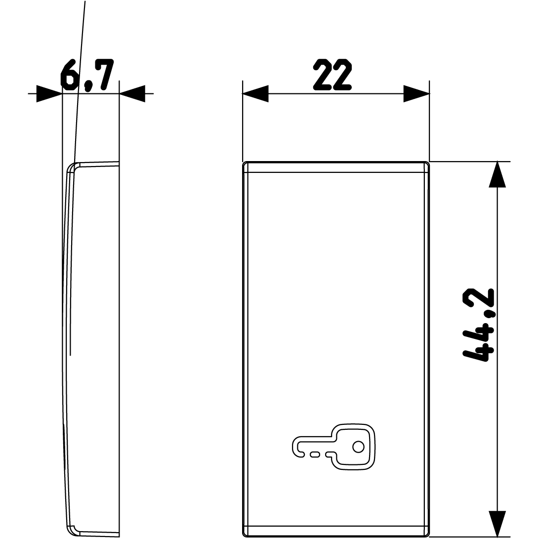 Vimar ARKÉ 1-Module Interchangeable Lightable Button, IP40