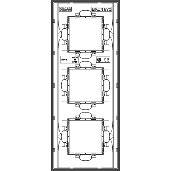 Vimar Eikon EVO 6-Module Cover Plate, 2+2+2 Layout, 71mm Centers