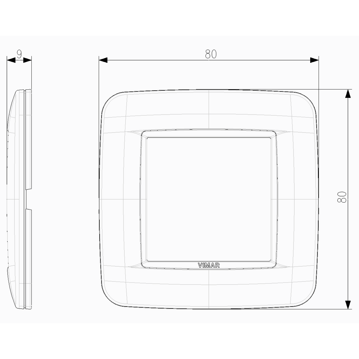 Vimar Eikon 20672 2-Module Round Cover Plate