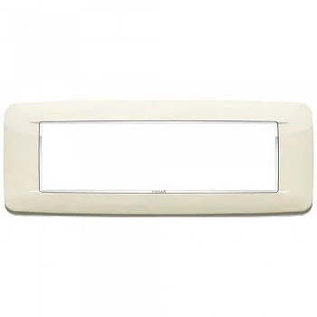 Vimar Eikon 7-Module Round Cover Plate, Clamp Mount, 210 x 80 mm