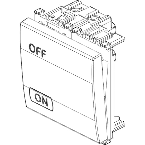 Vimar Eikon 2P 1-Way Switch, 20AX, 250V, IP40, Lightable