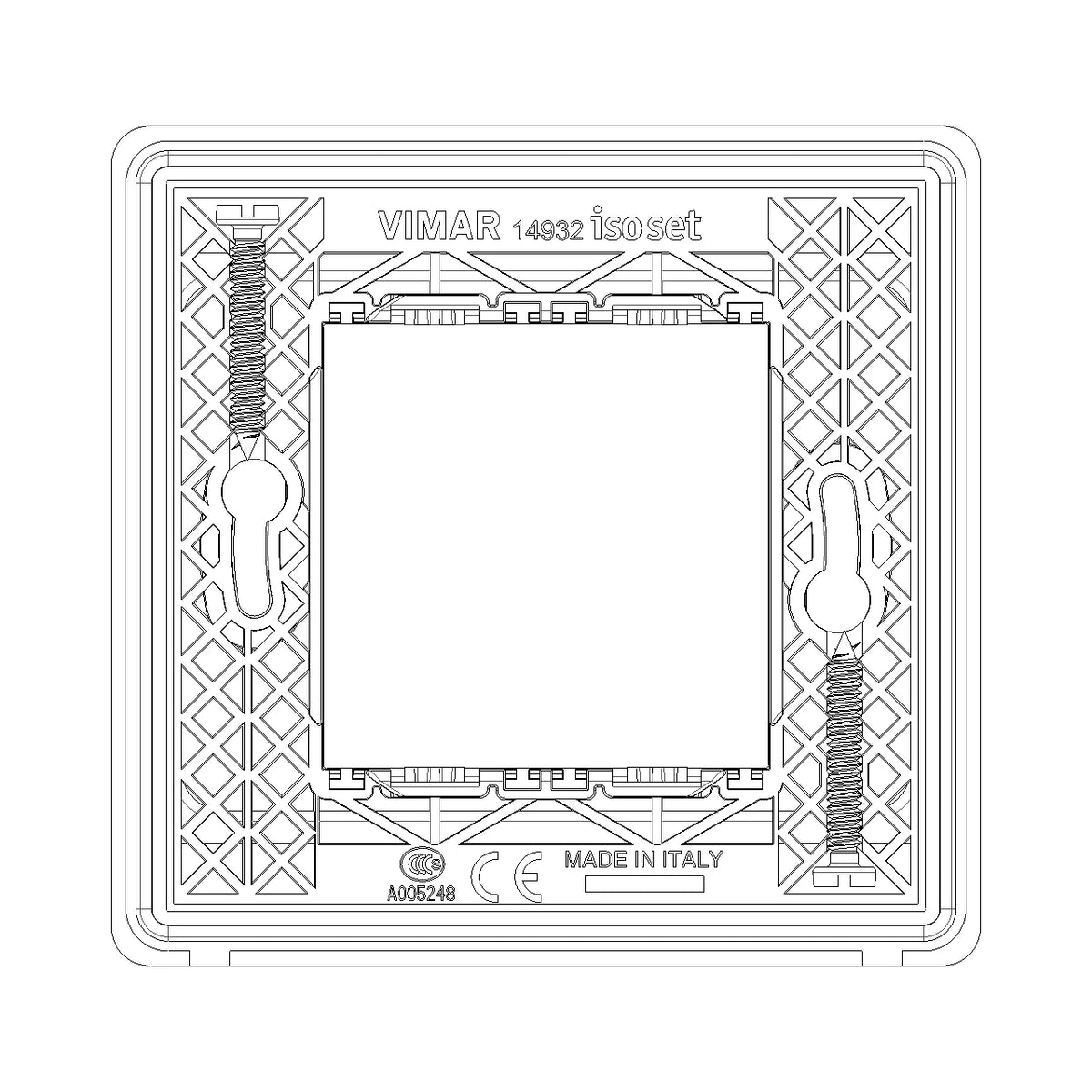 Vimar 2-Module IP55 Cover Plate, For Eikon and Plana Series, With Screws, 60 mm Mounting Boxes
