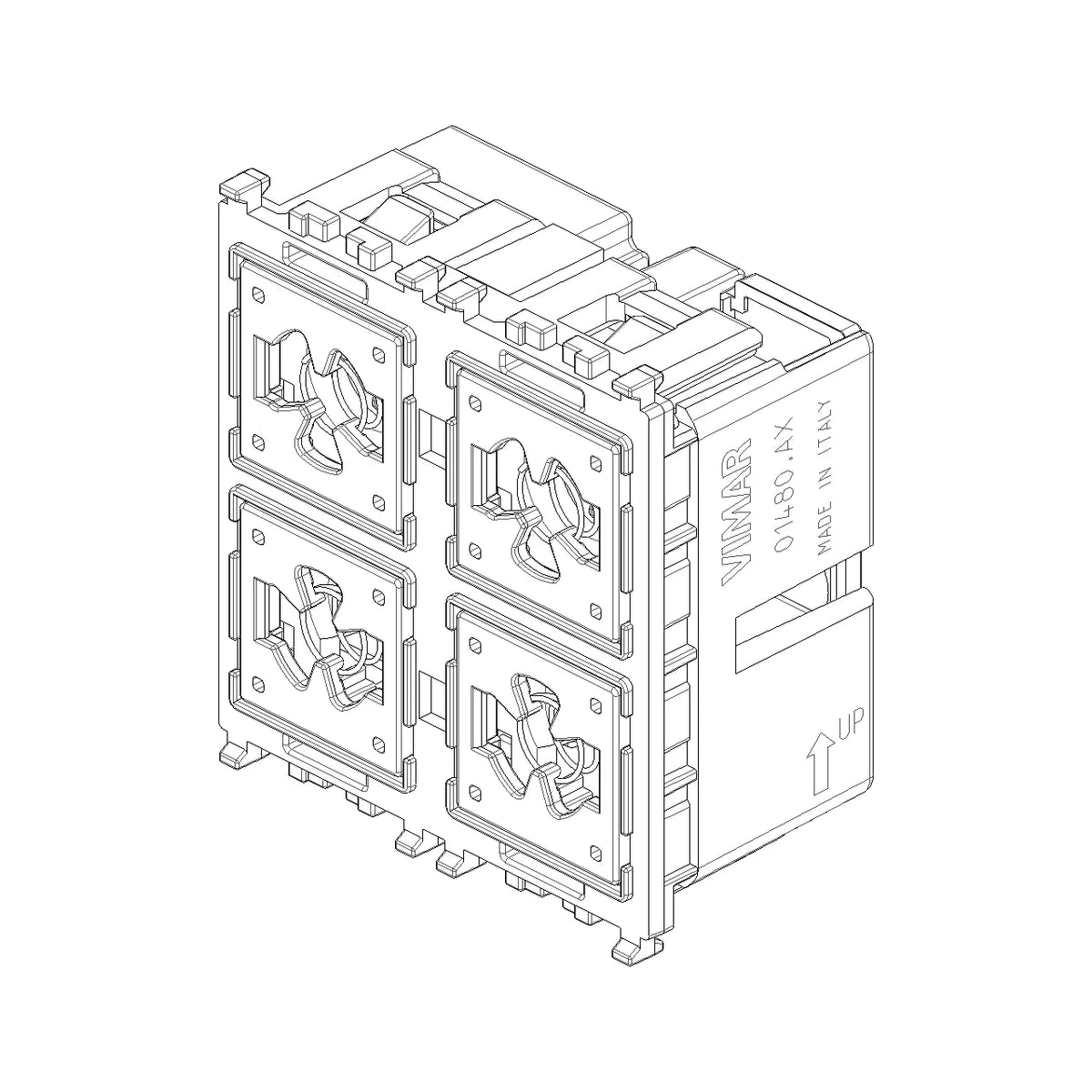 Vimar By-me Plus 4-Button Home Automation Control, 2-Module, RGB LED Locator