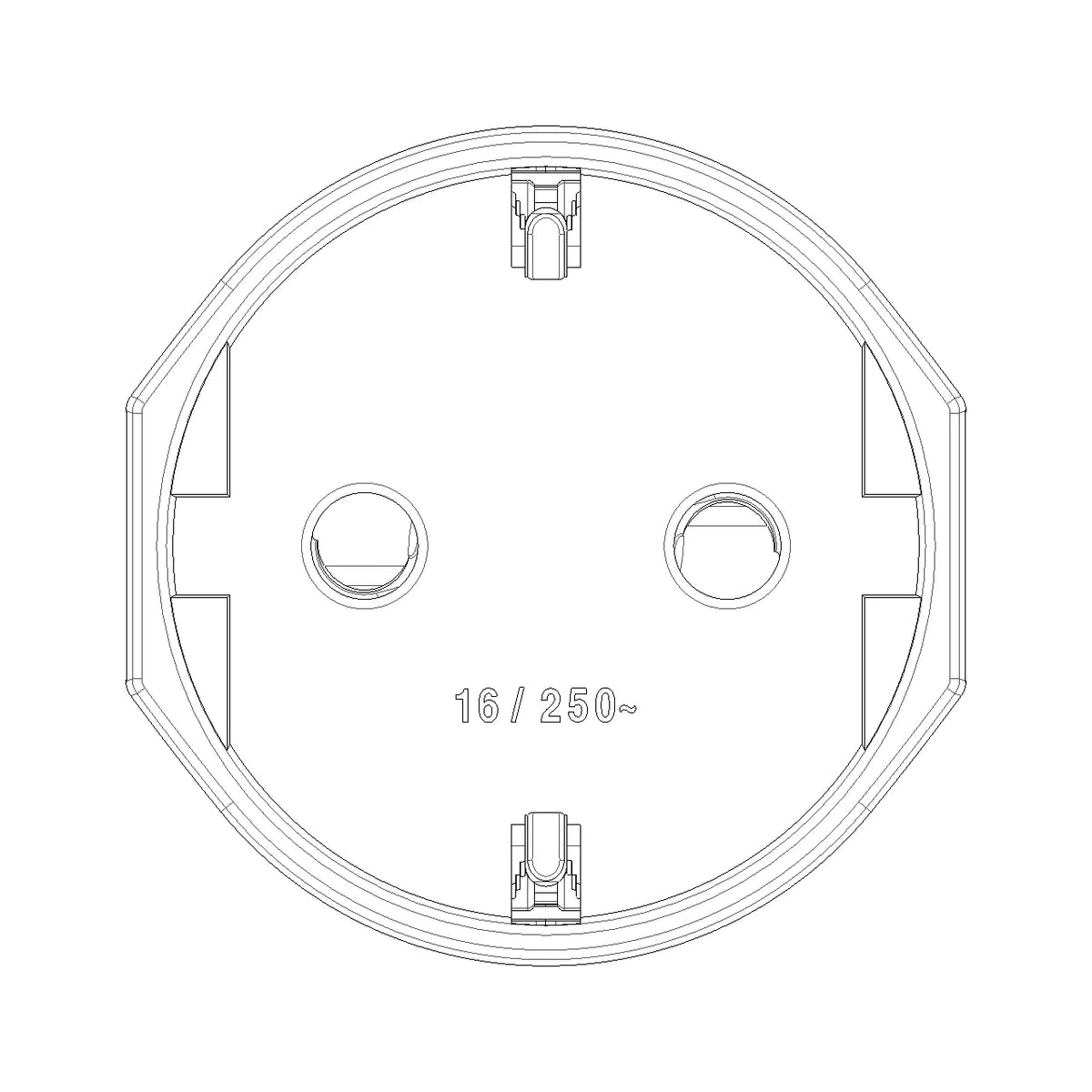 Vimar Supernova 2P+E German Type F Axial Socket Outlet, 16A, 250V, IP20, Screwed Terminal