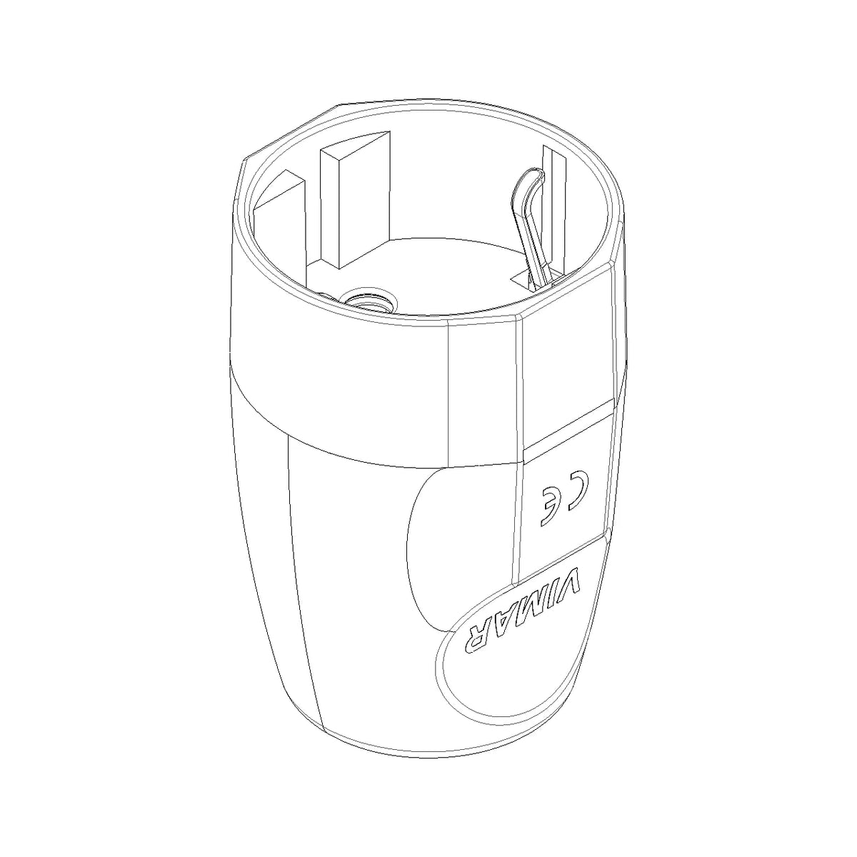 Vimar Supernova 2P+E German Type F Axial Socket Outlet, 16A, 250V, IP20, Screwed Terminal